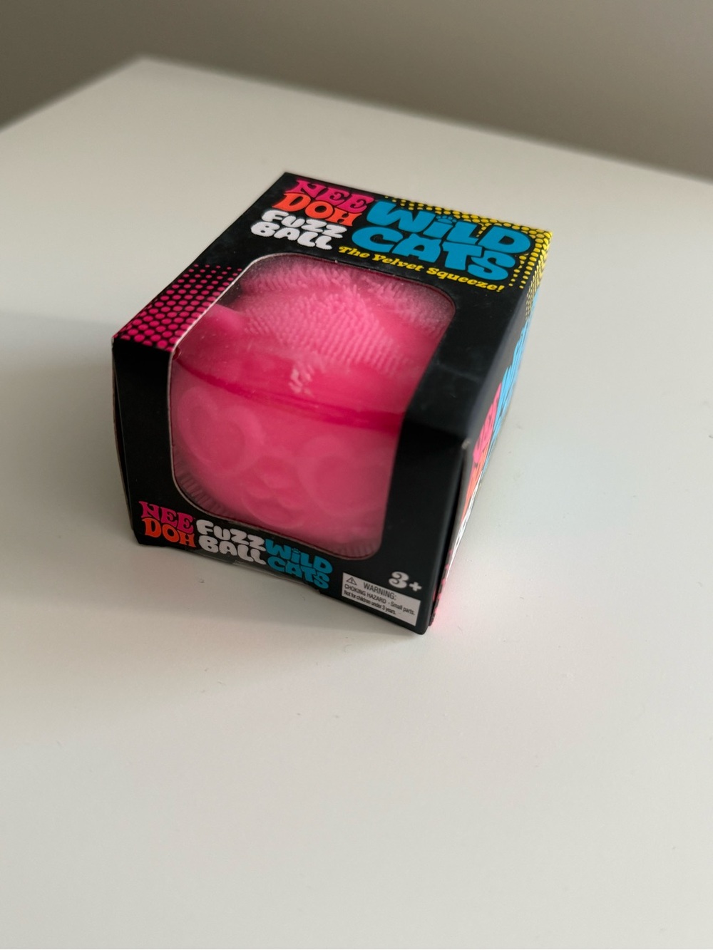 NeeDoh Fuzz Ball Wild Cats PINK with Glasses FuzzBall - NEW, Authentic Schylling
